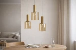 Aigo lampa wisząca 3xE27 czarna bursztynowy K-5878