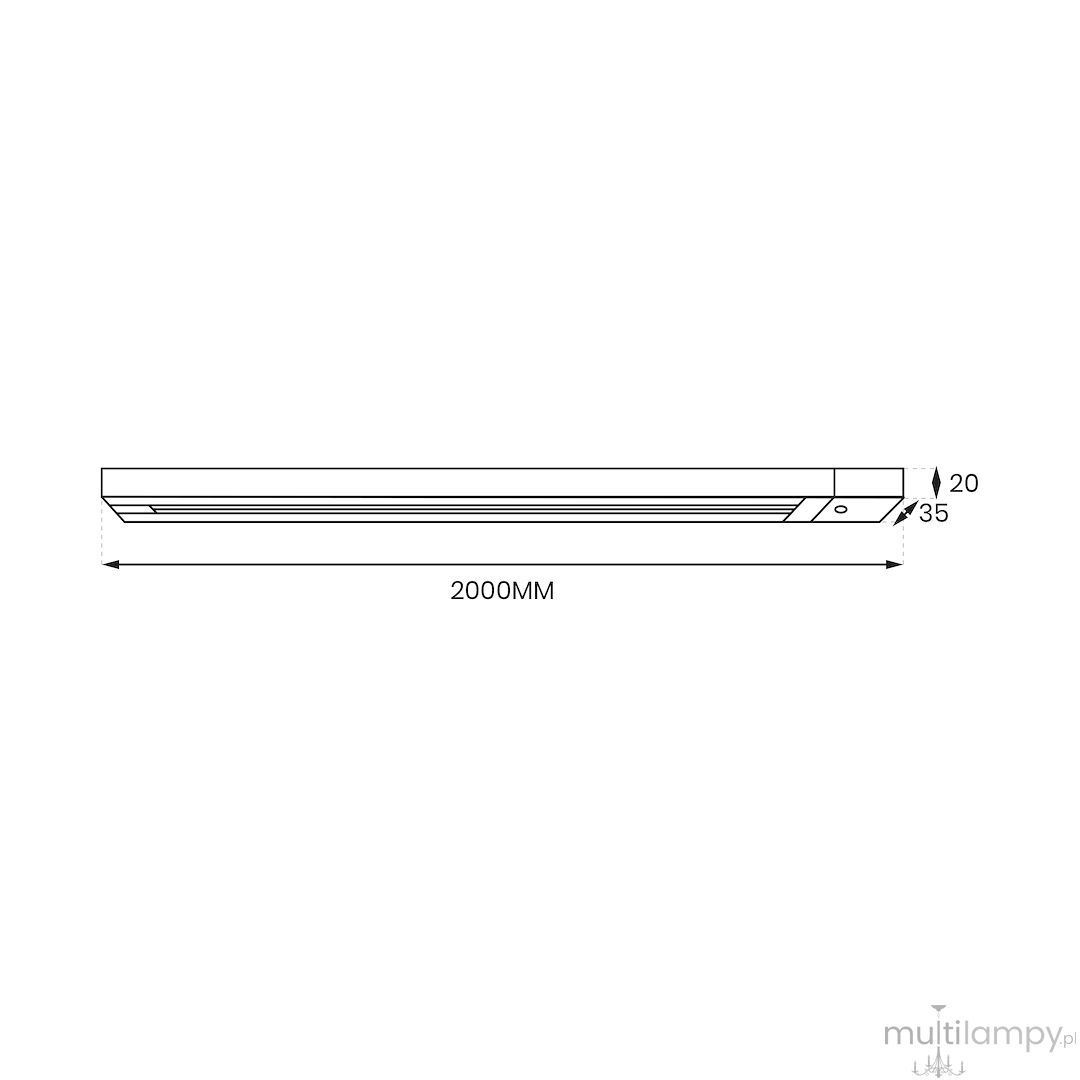 Track prowadnica szyna 200 cm biała ML0707