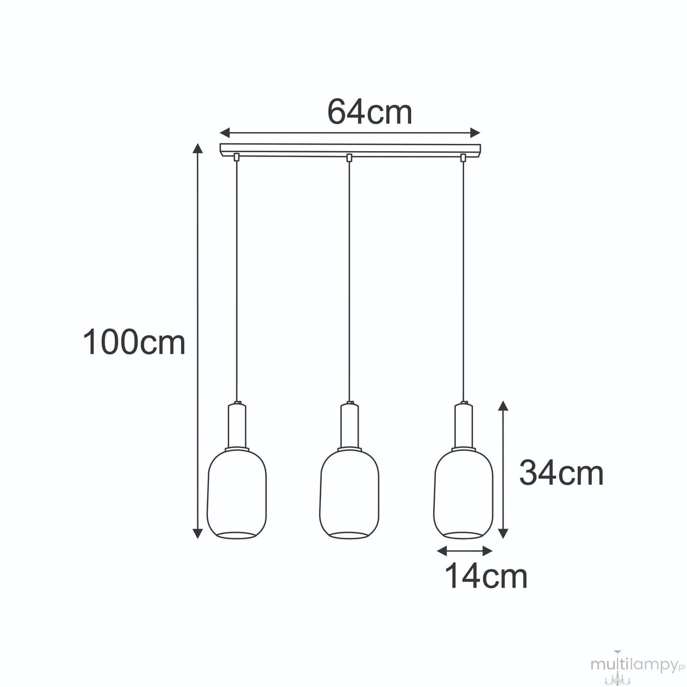 Fiore lampa wisząca 3xE27 czarna biała K-5881