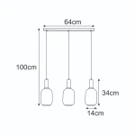 Fiore lampa wisząca 3xE27 czarna biała K-5881