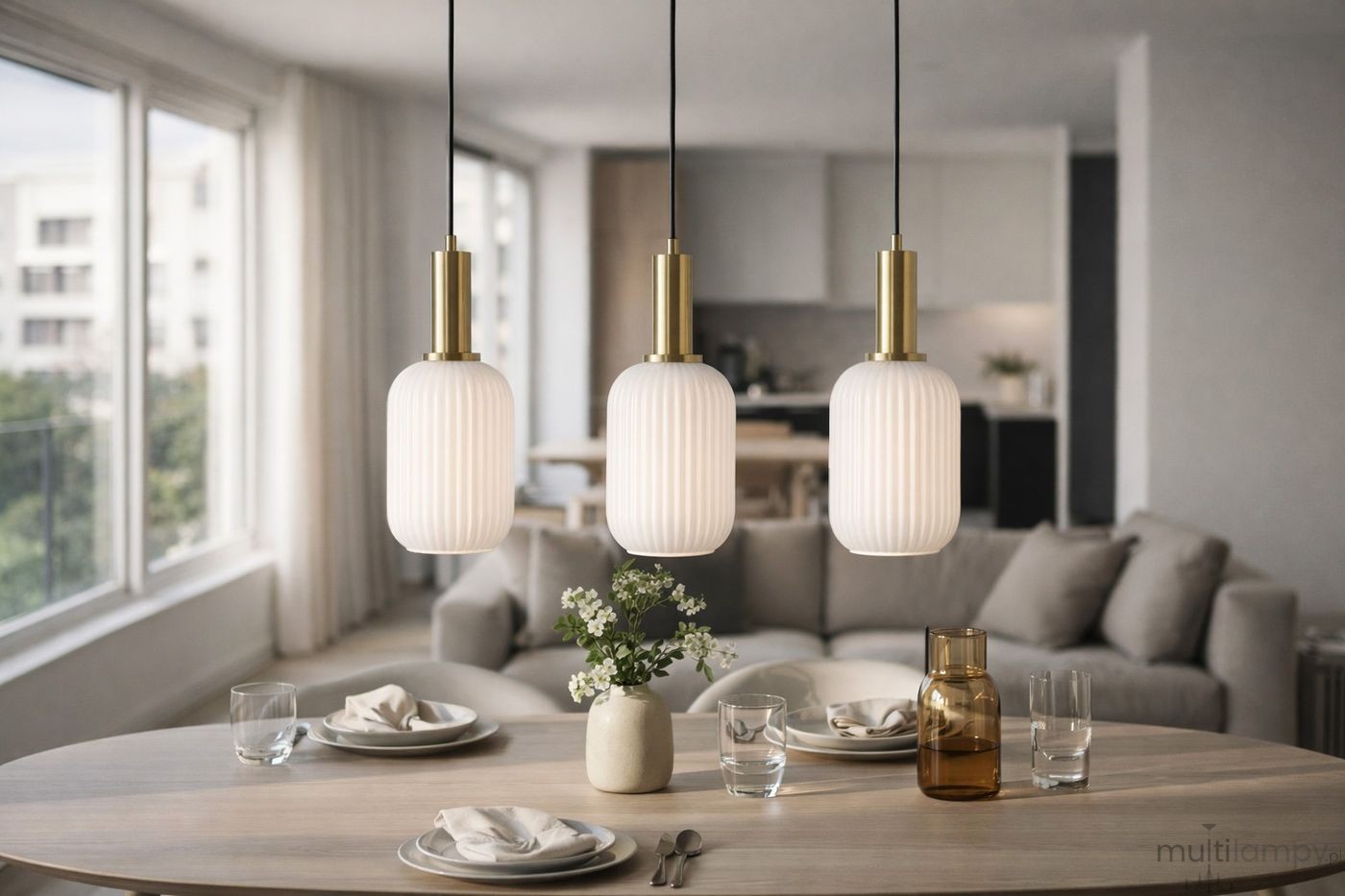 Fiore lampa wisząca 3xE27 czarna biała K-5881