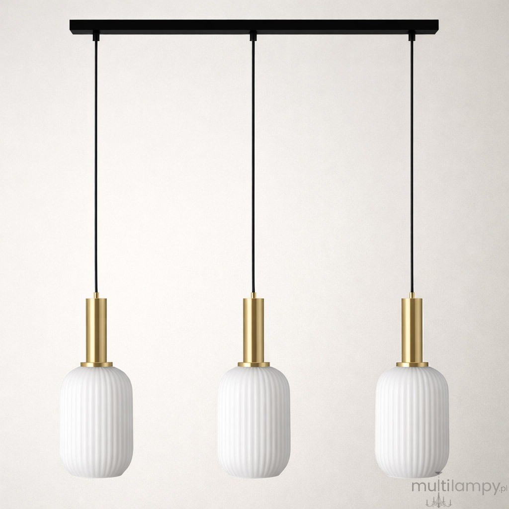 Fiore lampa wisząca 3xE27 czarna biała K-5881
