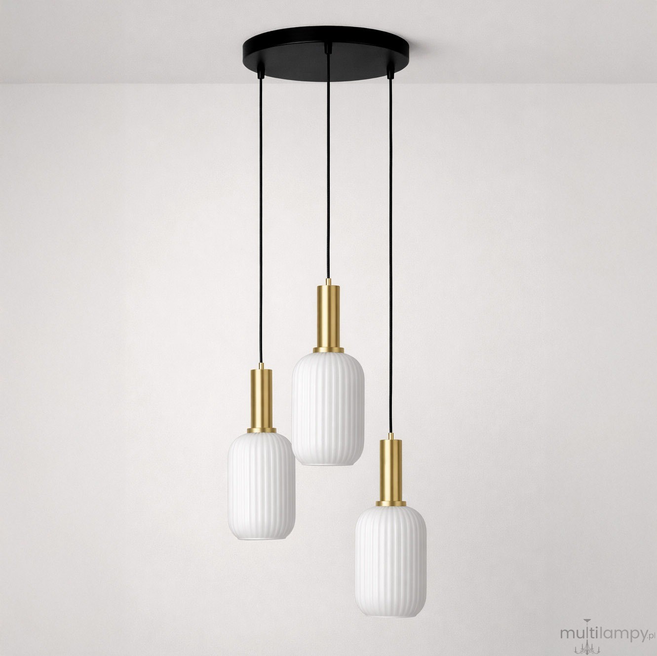 Fiore lampa wisząca 3xE27 czarna biała K-5882