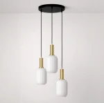 Fiore lampa wisząca 3xE27 czarna biała K-5882