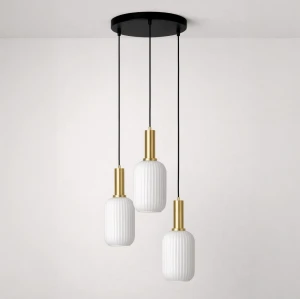 Fiore lampa wisząca 3xE27 czarna biała K-5882
