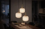 Diop lampa wisząca 3xE27 czarna biała K-5892