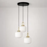 Diop lampa wisząca 3xE27 czarna biała K-5892