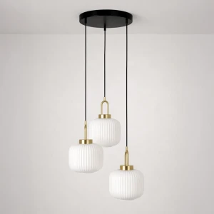 Diop lampa wisząca 3xE27 czarna biała K-5892