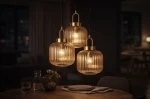 Aria lampa wisząca 3xE27 czarna bursztynowy K-5897