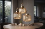 Aria lampa wisząca 3xE27 czarna bursztynowy K-5897
