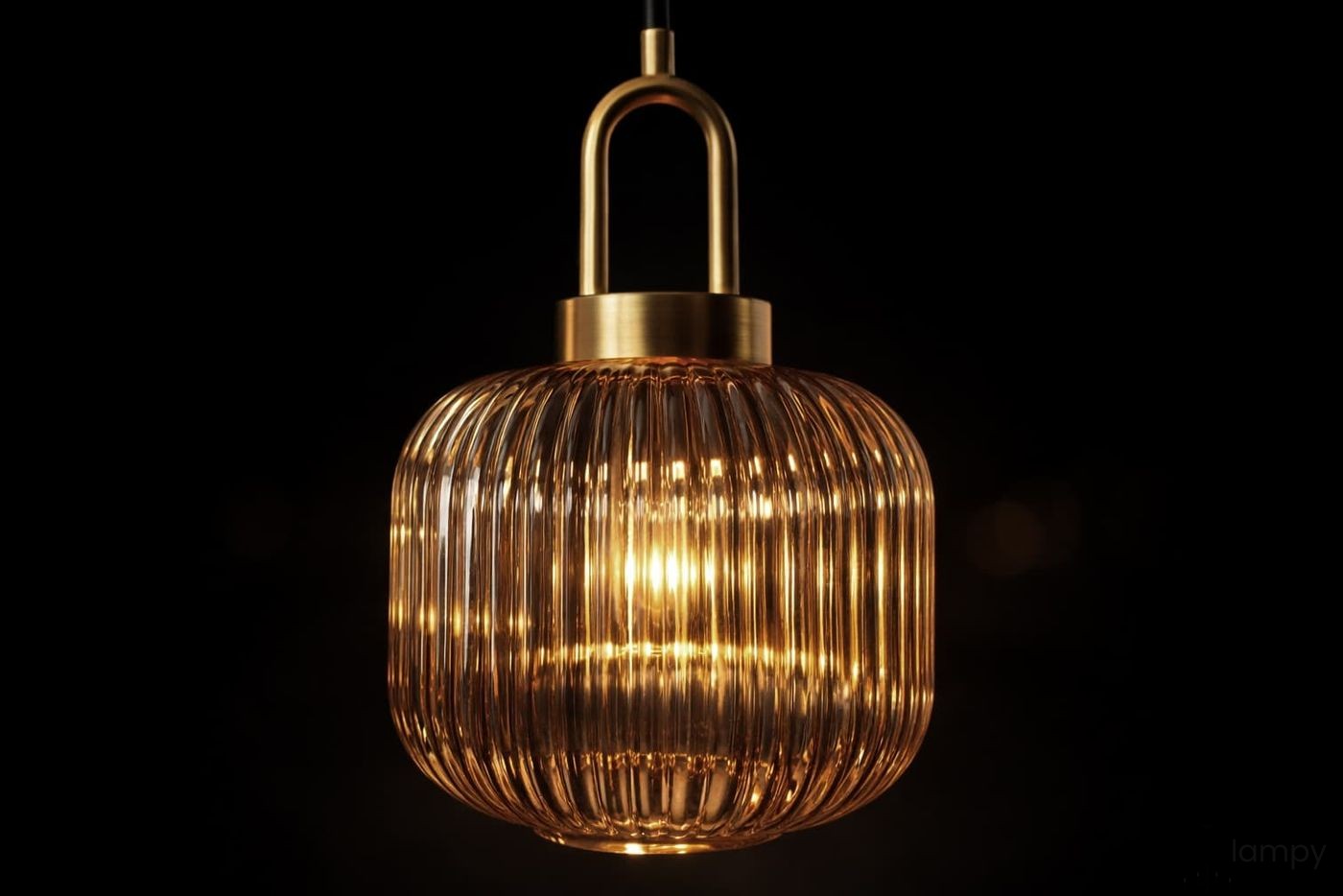 Aria lampa wisząca 3xE27 czarna bursztynowy K-5897
