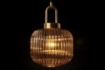 Aria lampa wisząca 3xE27 czarna bursztynowy K-5897