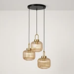 Aria lampa wisząca 3xE27 czarna bursztynowy K-5897