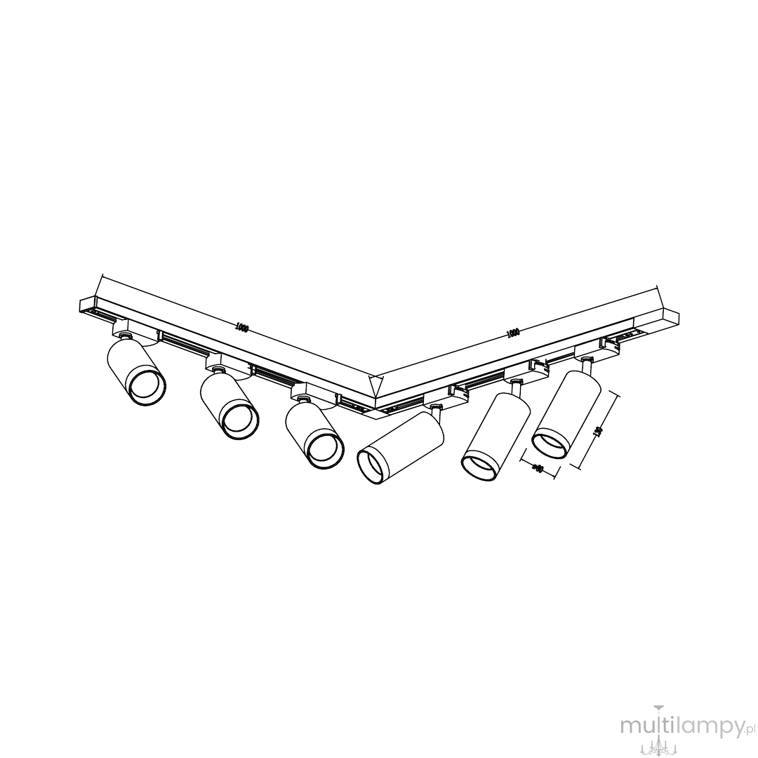 Zestaw szynowy 2m Mica Track 6xGU10 czarny ML2106