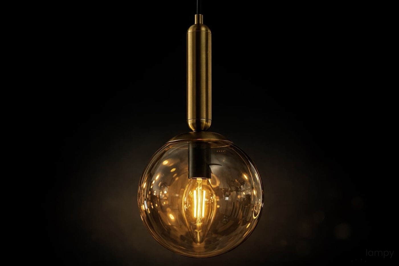 Yuki lampa wisząca E14 czarna bursztynowy K-5865