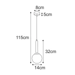 Yuki lampa wisząca E14 czarna bursztynowy K-5865