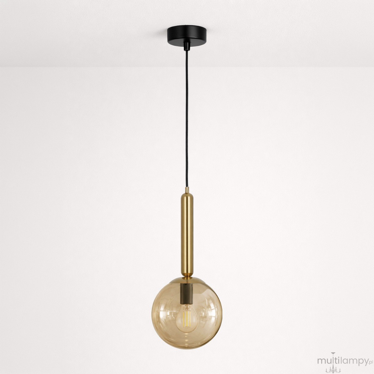 Yuki lampa wisząca E14 czarna bursztynowy K-5865