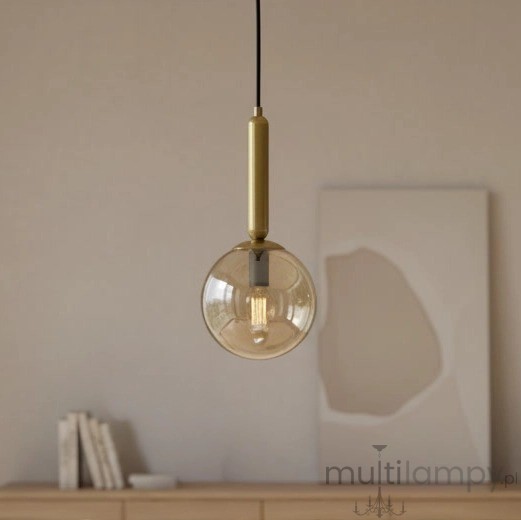 Yuki lampa wisząca E14 czarna bursztynowy K-5865
