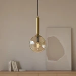 Yuki lampa wisząca E14 czarna bursztynowy K-5865