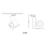Track Ojo LED 25W 2700/4000K spot do szyny 3-fazowej biały ML1106