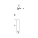 Track Pipe lampa wisząca GU10 do szyny 3-fazowej czarna ML2064
