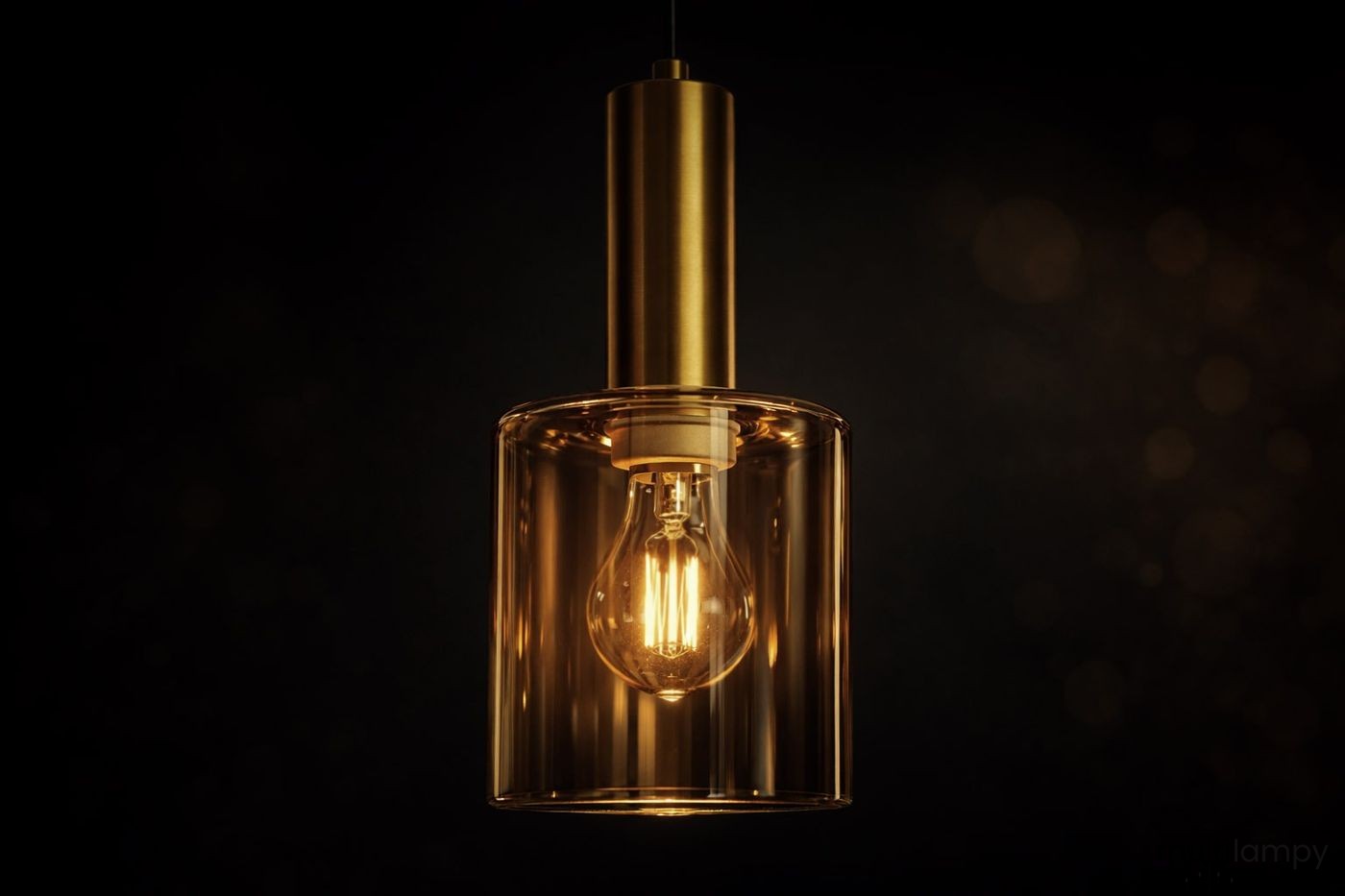 Aigo lampa wisząca E27 czarna bursztynowy K-5875