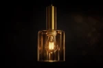 Aigo lampa wisząca E27 czarna bursztynowy K-5875