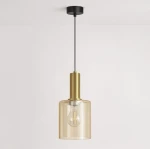 Aigo lampa wisząca E27 czarna bursztynowy K-5875