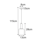 Aigo lampa wisząca E27 czarna bursztynowy K-5875