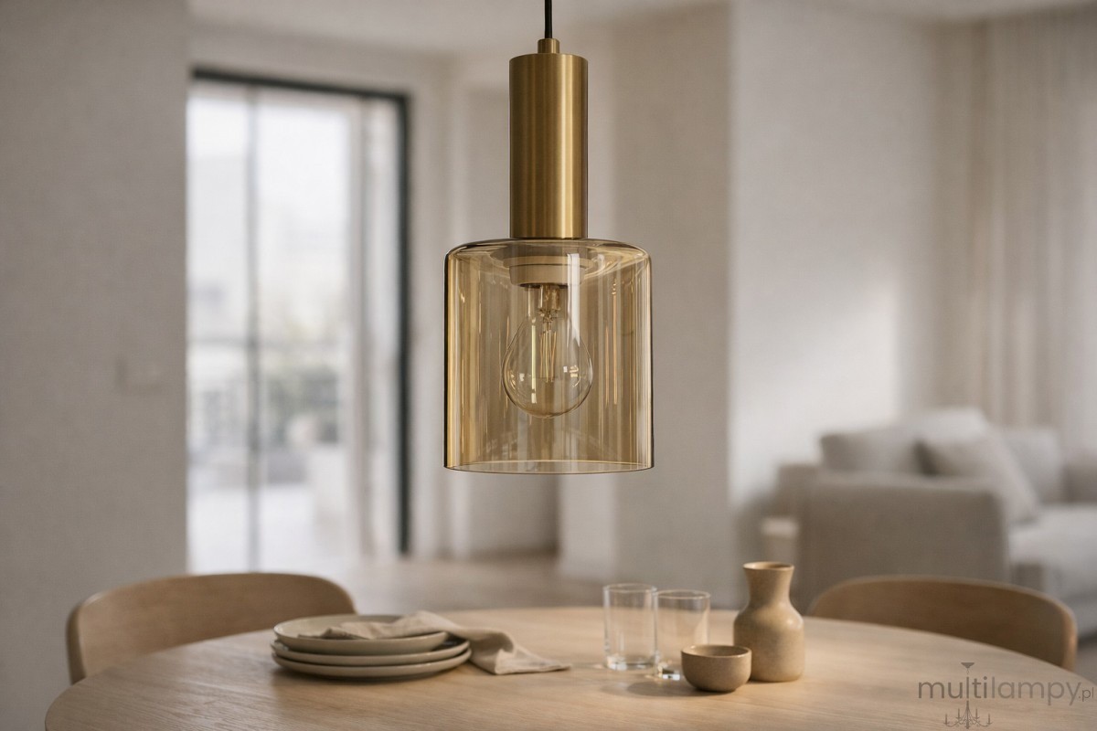 Aigo lampa wisząca E27 czarna bursztynowy K-5875