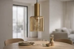 Aigo lampa wisząca E27 czarna bursztynowy K-5875