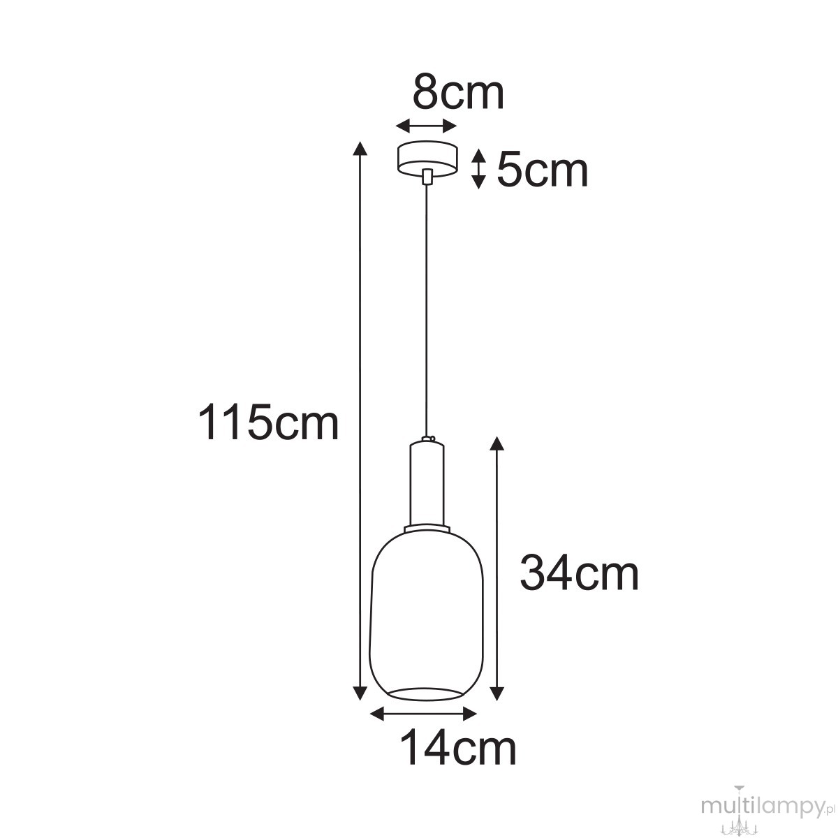 Fiore lampa wisząca E27 czarna biała K-5880