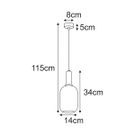 Fiore lampa wisząca E27 czarna biała K-5880