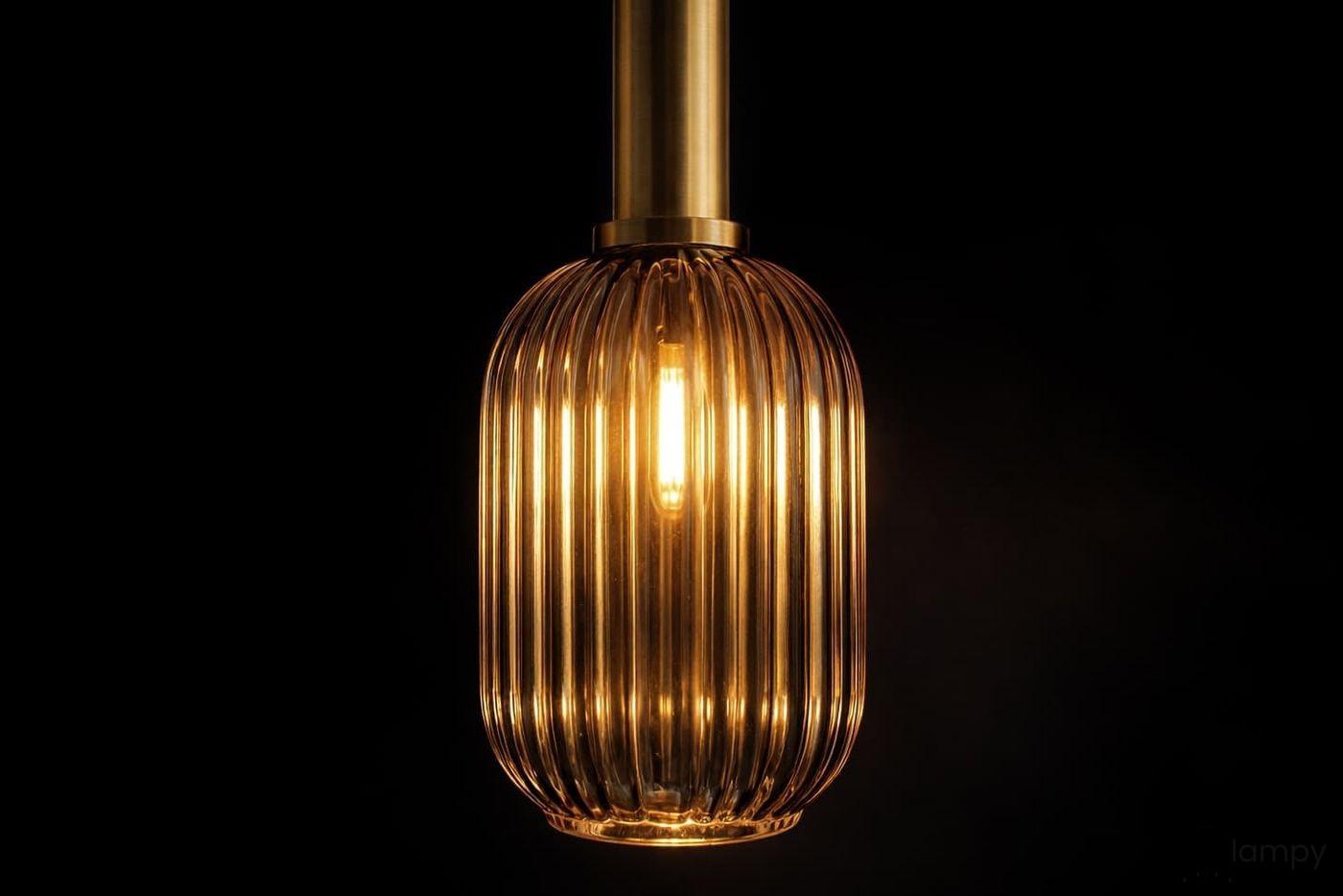 Hiro lampa wisząca E27 czarna bursztynowy K-5885