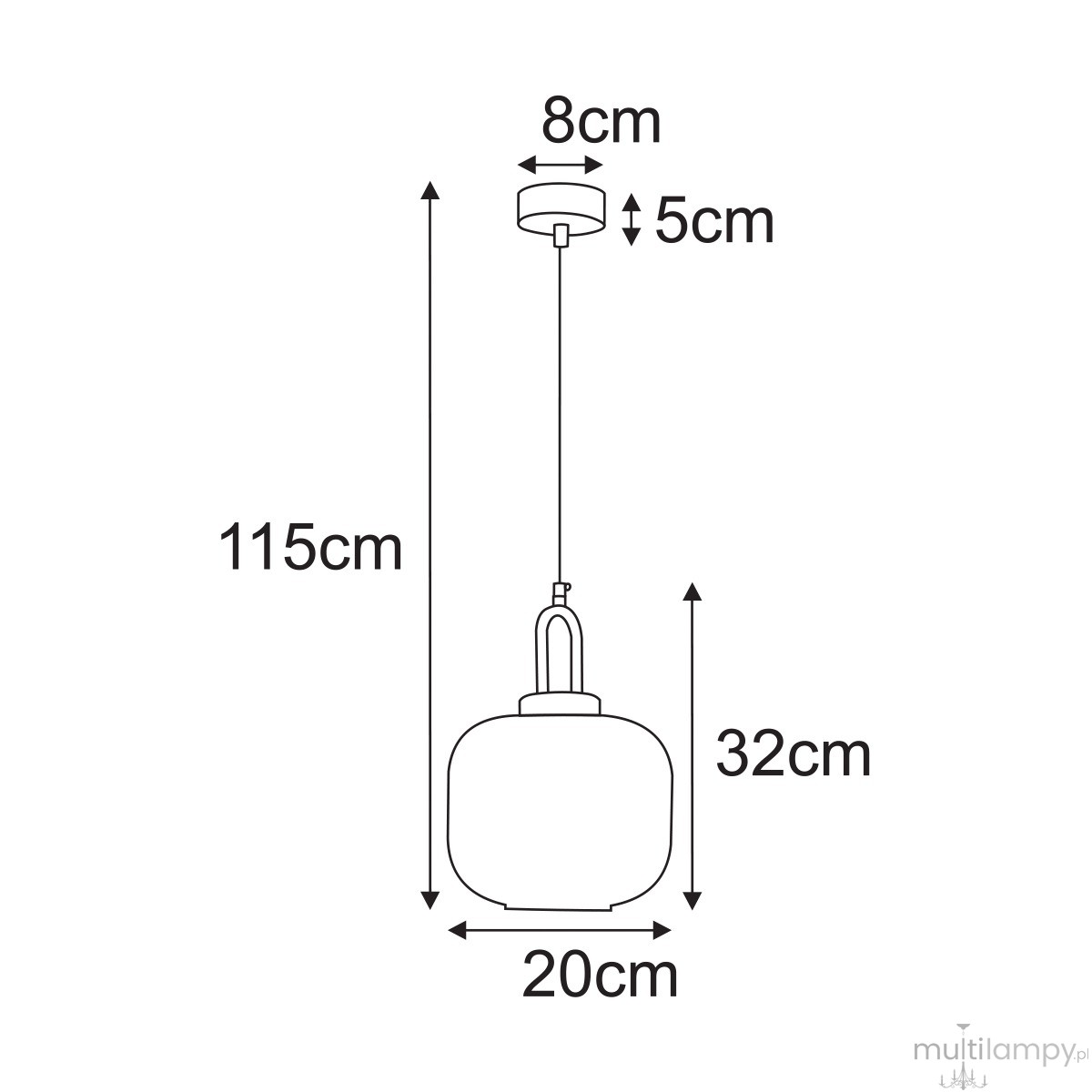 Diop D20 lampa wisząca E27 czarna biała K-5891