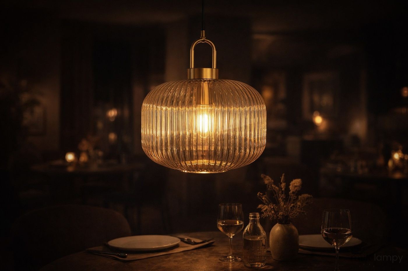 Aria D30 lampa wisząca E27 czarna bursztynowy K-5895