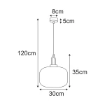 Aria D30 lampa wisząca E27 czarna bursztynowy K-5895
