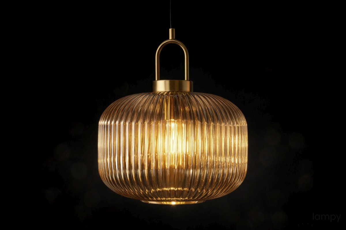 Aria D30 lampa wisząca E27 czarna bursztynowy K-5895