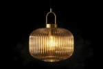 Aria D30 lampa wisząca E27 czarna bursztynowy K-5895