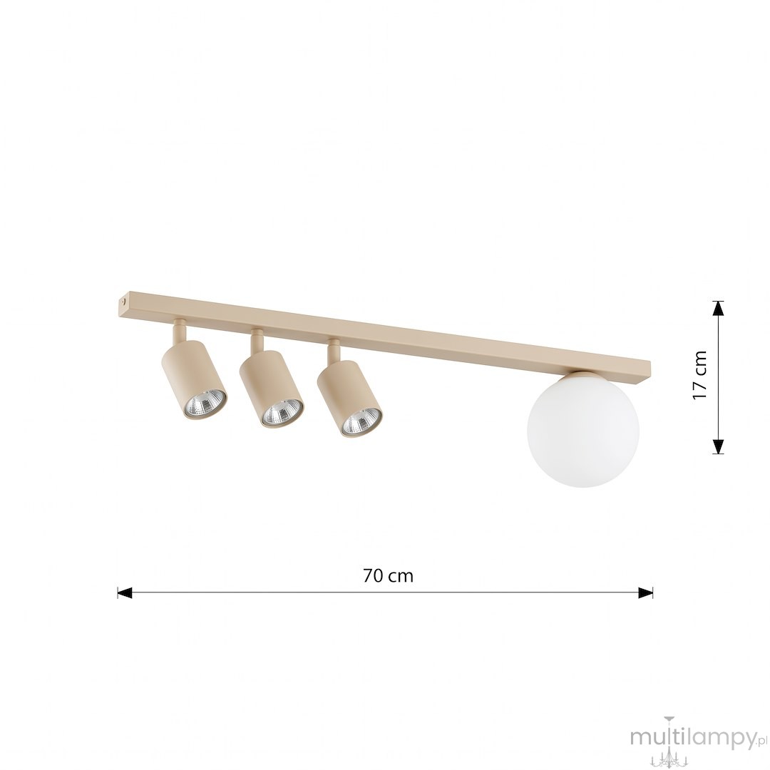 Baster lampa sufitowa 3xGU10+1xE14 mokka/biały 1814/4