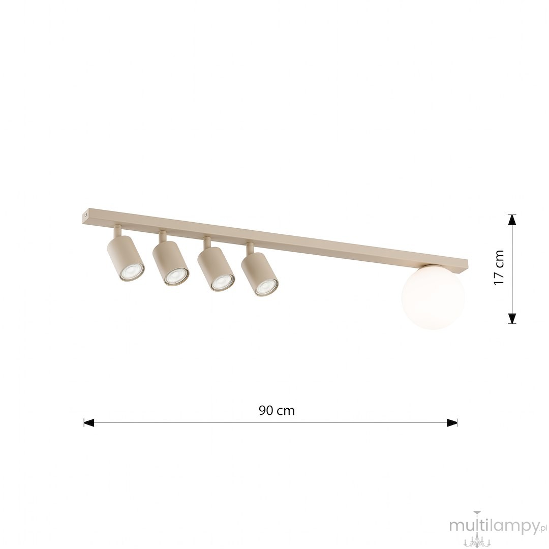 Baster lampa sufitowa 4xGU10+1xE14 mokka/biały 1814/5