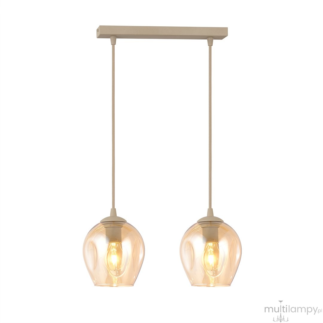 Istar lampa wisząca 2xE27 mokka/bursztynowy 1785/2