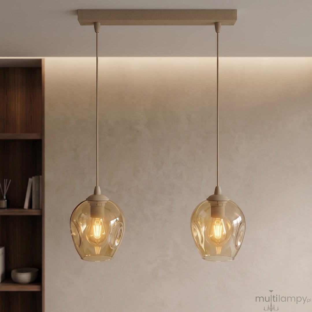 Istar lampa wisząca 2xE27 mokka/bursztynowy 1785/2