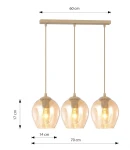 Istar lampa wisząca 3xE27 mokka/bursztynowy 1785/3