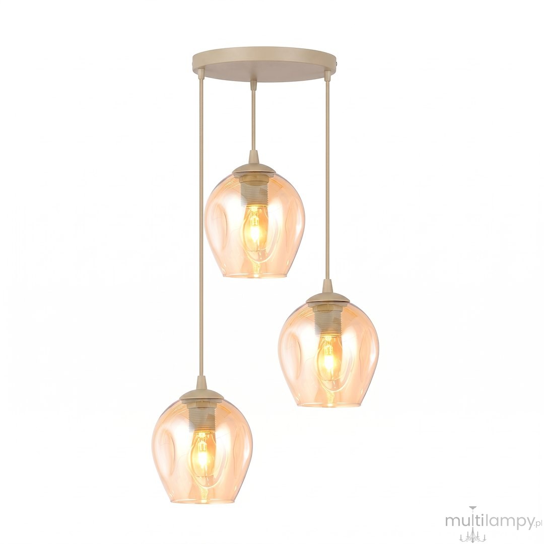 Istar lampa wisząca 3xE27 mokka/bursztynowy 1785/3PREM