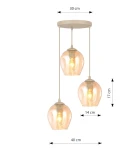 Istar lampa wisząca 3xE27 mokka/bursztynowy 1785/3PREM