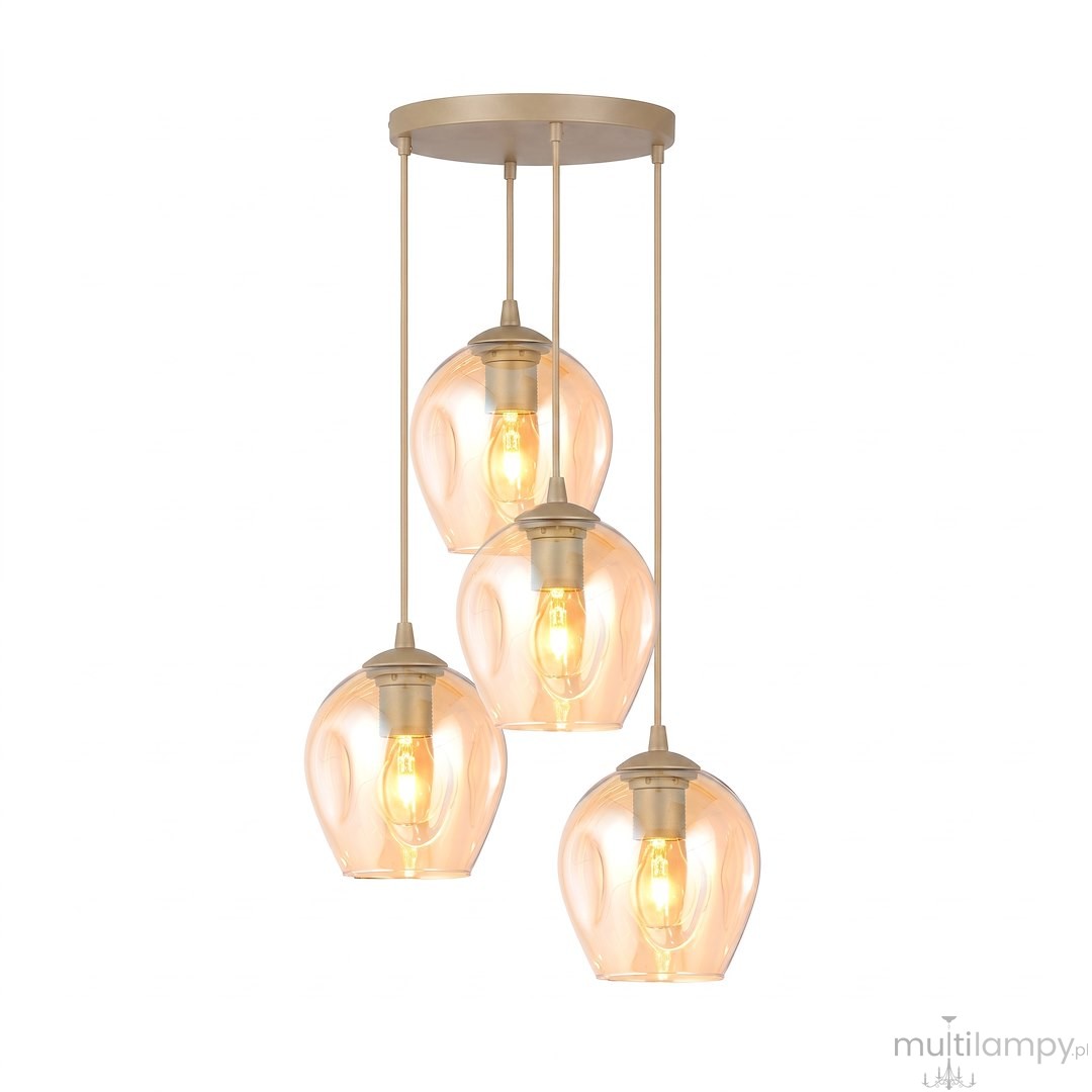 Istar lampa wisząca 4xE27 mokka/bursztynowy 1785/4PREM