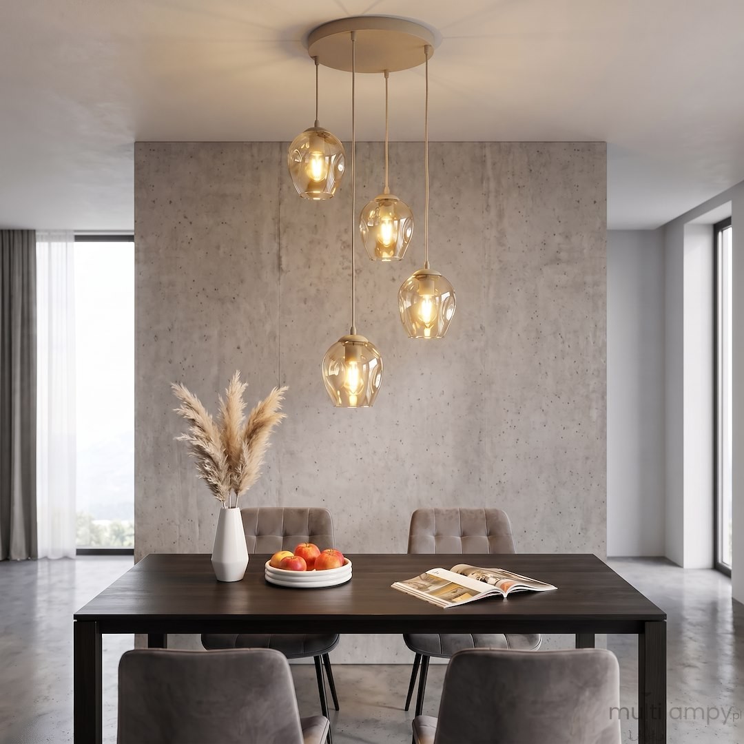 Istar lampa wisząca 4xE27 mokka/bursztynowy 1785/4PREM