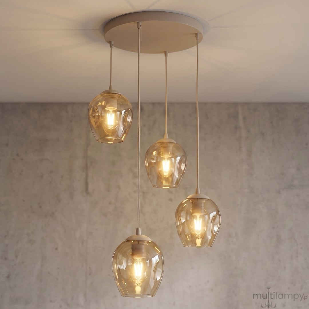 Istar lampa wisząca 4xE27 mokka/bursztynowy 1785/4PREM