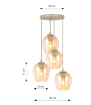 Istar lampa wisząca 4xE27 mokka/bursztynowy 1785/4PREM